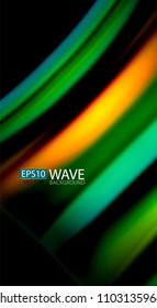 Blur color wave lines abstract background. Vector illustration for app wallpaper, business presentation or web banner