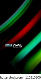 Blur color wave lines abstract background. Vector illustration for app wallpaper, business presentation or web banner