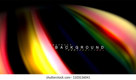 Borroso color de las líneas de onda de fondo abstracto. Ilustración vectorial para fondo de pantalla de aplicaciones, presentación empresarial o banner web