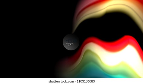 Blur color wave lines abstract background. Vector illustration for app wallpaper, business presentation or web banner