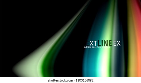 Borroso color de las líneas de onda de fondo abstracto. Ilustración vectorial para fondo de pantalla de aplicaciones, presentación empresarial o banner web
