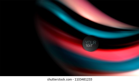 Blur color wave lines abstract background. Vector illustration for app wallpaper, business presentation or web banner