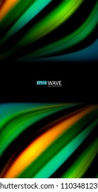 Blur color wave lines abstract background. Vector illustration for app wallpaper, business presentation or web banner