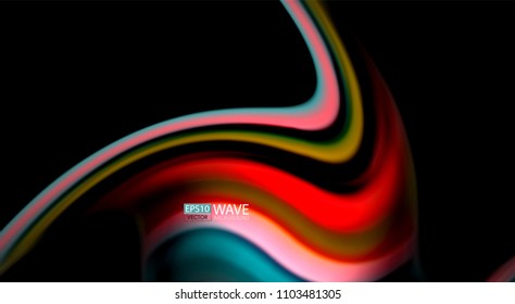Blur color wave lines abstract background. Vector illustration for app wallpaper, business presentation or web banner