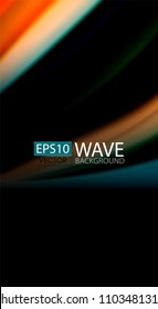 Blur color wave lines abstract background. Vector illustration for app wallpaper, business presentation or web banner