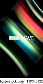Blur color wave lines abstract background. Vector illustration for app wallpaper, business presentation or web banner