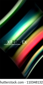 Blur color wave lines abstract background. Vector illustration for app wallpaper, business presentation or web banner