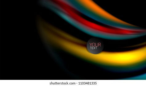 Blur color wave lines abstract background. Vector illustration for app wallpaper, business presentation or web banner