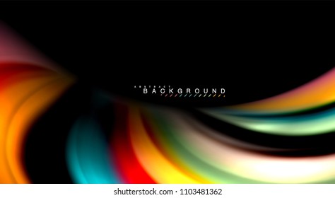 Borroso color de las líneas de onda de fondo abstracto. Ilustración vectorial para fondo de pantalla de aplicaciones, presentación empresarial o banner web