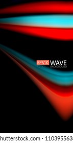 Blur color wave lines abstract background. Vector illustration for app wallpaper, business presentation or web banner