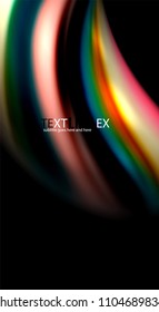 Blur color wave lines abstract background. Vector illustration for app wallpaper, business presentation or web banner
