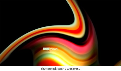 Blur color wave lines abstract background. Vector illustration for app wallpaper, business presentation or web banner