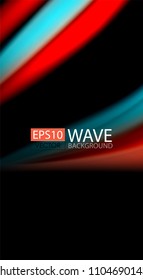 Blur color wave lines abstract background. Vector illustration for app wallpaper, business presentation or web banner