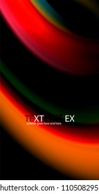 Blur color wave lines abstract background. Vector illustration for app wallpaper, business presentation or web banner