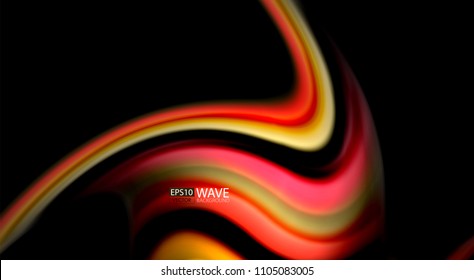 Blur color wave lines abstract background. Vector illustration for app wallpaper, business presentation or web banner