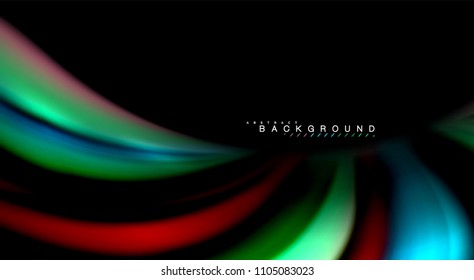 Blur color wave lines abstract background. Vector illustration for app wallpaper, business presentation or web banner
