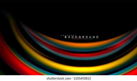 Borroso color de las líneas de onda de fondo abstracto. Ilustración vectorial para fondo de pantalla de aplicaciones, presentación empresarial o banner web