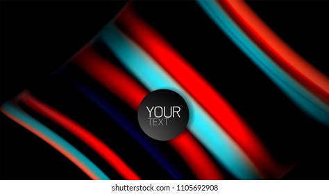 Blur color wave lines abstract background. Vector illustration for app wallpaper, business presentation or web banner