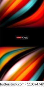Blur color wave lines abstract background. Vector illustration for app wallpaper, business presentation or web banner