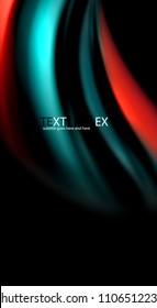 Blur color wave lines abstract background. Vector illustration for app wallpaper, business presentation or web banner