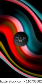 Blur color wave lines abstract background. Vector illustration for app wallpaper, business presentation or web banner