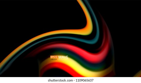 Blur color wave lines abstract background. Vector illustration for app wallpaper, business presentation or web banner