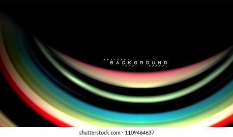 Blur color wave lines abstract background. Vector illustration for app wallpaper, business presentation or web banner