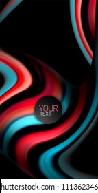 Blur color wave lines abstract background. Vector illustration for app wallpaper, business presentation or web banner
