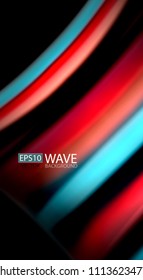 Blur color wave lines abstract background. Vector illustration for app wallpaper, business presentation or web banner