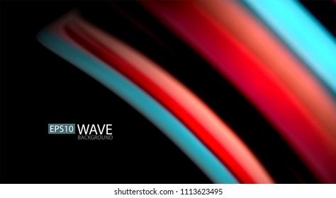 Blur color wave lines abstract background. Vector illustration for app wallpaper, business presentation or web banner