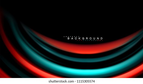 Blur color wave lines abstract background. Vector illustration for app wallpaper, business presentation or web banner