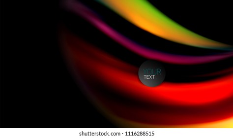 Blur color wave lines abstract background. Vector illustration for app wallpaper, business presentation or web banner