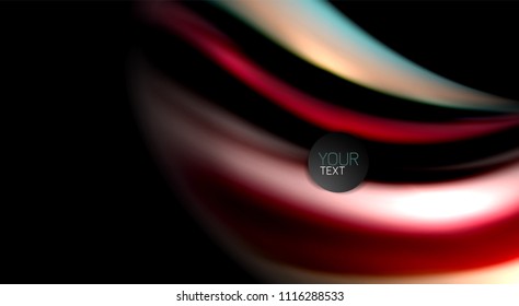 Blur color wave lines abstract background. Vector illustration for app wallpaper, business presentation or web banner