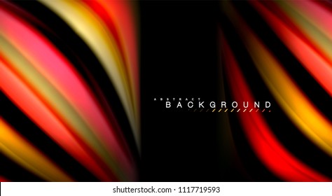 Blur color wave lines abstract background. Vector illustration for app wallpaper, business presentation or web banner