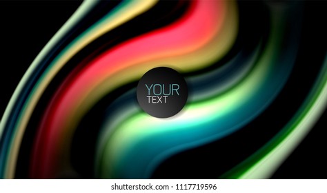 Blur color wave lines abstract background. Vector illustration for app wallpaper, business presentation or web banner