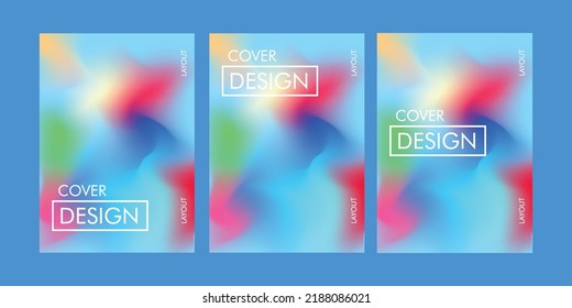 Blur colored poster and magazine cover design template for flyer, magazine, catalogue, and more