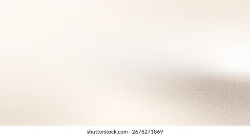 Gradiente beige crema desenfocado con efecto de ruido granulado. Gradación de fondo de color desnudo tranquilo. Abstractas telón de fondo neutro con gritty noise. Fondo de pantalla pastel. Vector ilustración de cubierta delicada.