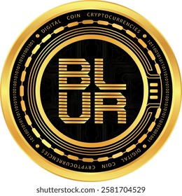 Blur cryptocurrency images on abstract background. 3d illustrations.