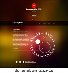Blur dark background for web design with infographic. Soft colorful background. Simple Modern web interface.Contour infographics.Vector