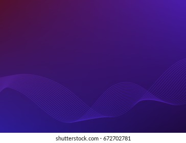 Blur dark gradient background of fantasy multiple colored with Wave of many lines created using the Blend Tool & space place for your text. Creative art wallpaper. Abstract vector Illustration eps 10