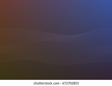 Blur dark gradient background of fantasy multiple colored with Wave of many lines created using the Blend Tool & space place for your text. Creative art wallpaper. Abstract vector Illustration eps 10