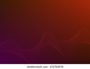 Blur dark gradient background of fantasy multiple colored with Wave of many lines created using the Blend Tool & space place for your text. Creative art wallpaper. Abstract vector Illustration eps 10
