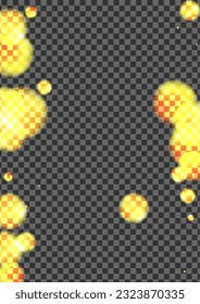 Blur Flare Background Transparent Vector. Ball Happy Design. Firework Template. Golden Bokeh Ribbon Illustration. Black Glow.