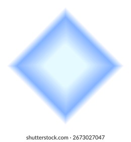 Blur gradation rhombus shape. Y2k retro square geometric forms. Colorful icon isolated on transparent background. Trendy effect figure with blurry texture. Vector illustration.