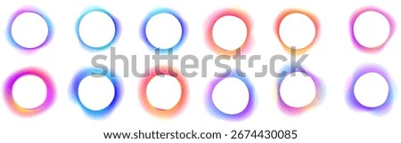 Blur Gradient Circle transparent PNG ball gradient. Abstract pastel neon holographic blurred grainy circle gradient on white background texture. Blurred round shapes.	
