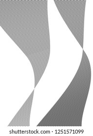 Blur gray gradient background of fantasy wavy lines ribbon with space place for your text. Tech graphic image template. Abstract vector Illustration eps 10 for your business brochure