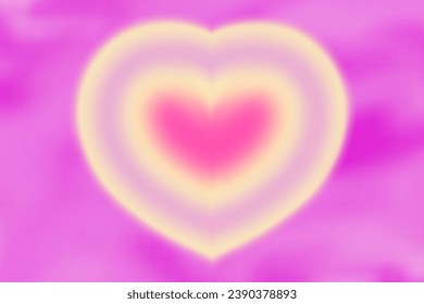 Blur Heart background tunnel gradient y2k. Aesthetic gradient with heart shape for background valentines day. Vector illustration
