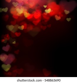 Blur heart on dark abstract background vector illustration EPS 10