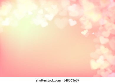 Blur heart on light pink abstract background vector illustration EPS 10