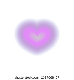 Blur Heart tunnel gradient y2k. Aesthetic gradient with heart shape for valentines day. Vector illustration